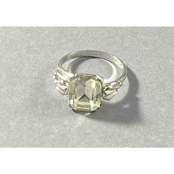 Vintage Ring Size 6 Sterling Silver Cut Quartz Shank Ornate - Picture 3 of 7